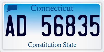 CT license plate AD56835