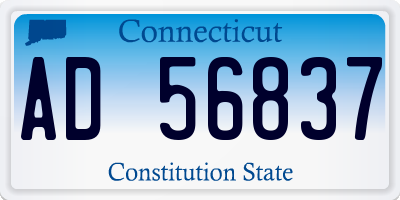 CT license plate AD56837