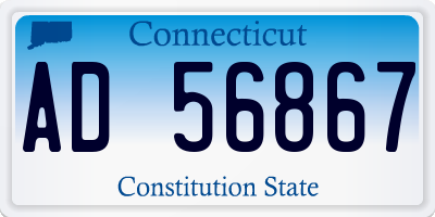 CT license plate AD56867