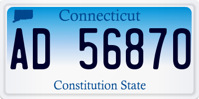 CT license plate AD56870