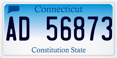 CT license plate AD56873