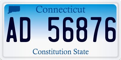 CT license plate AD56876