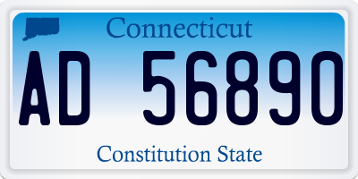 CT license plate AD56890