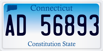 CT license plate AD56893