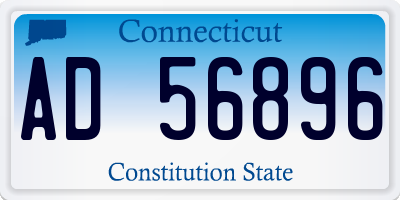 CT license plate AD56896