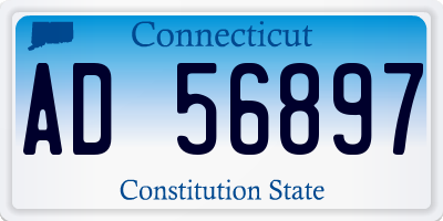CT license plate AD56897