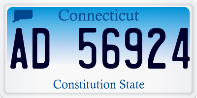 CT license plate AD56924