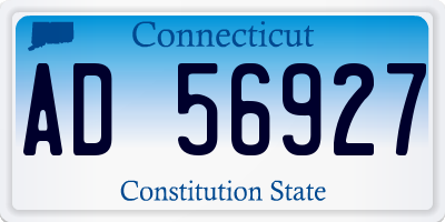 CT license plate AD56927