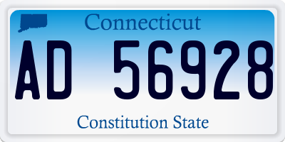 CT license plate AD56928
