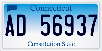 CT license plate AD56937