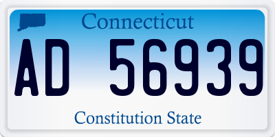 CT license plate AD56939