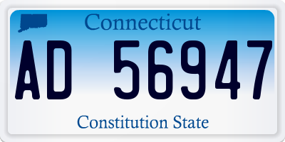 CT license plate AD56947