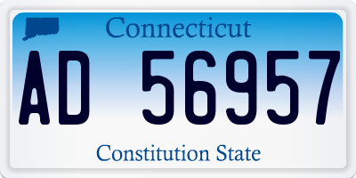 CT license plate AD56957