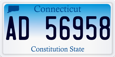 CT license plate AD56958