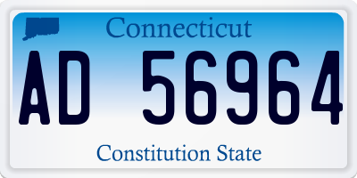 CT license plate AD56964