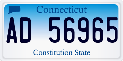 CT license plate AD56965