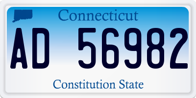 CT license plate AD56982