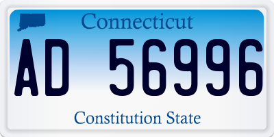 CT license plate AD56996