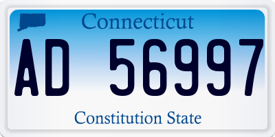 CT license plate AD56997