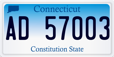 CT license plate AD57003