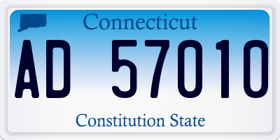 CT license plate AD57010