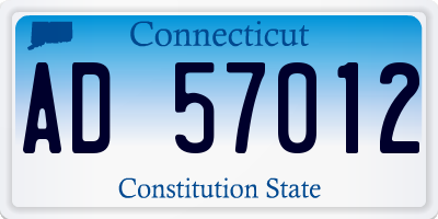 CT license plate AD57012