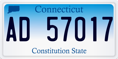 CT license plate AD57017