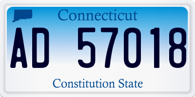 CT license plate AD57018