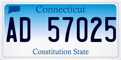 CT license plate AD57025