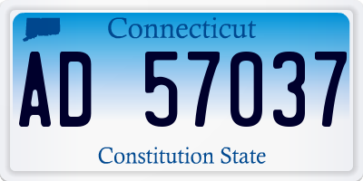 CT license plate AD57037