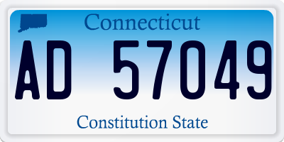 CT license plate AD57049