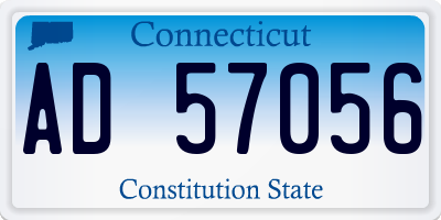 CT license plate AD57056