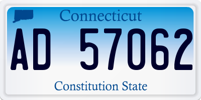 CT license plate AD57062
