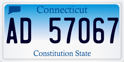 CT license plate AD57067