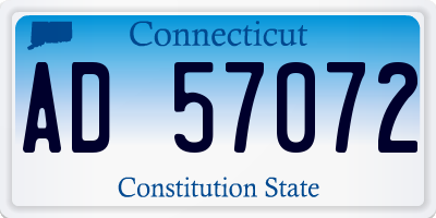 CT license plate AD57072