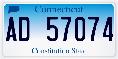 CT license plate AD57074