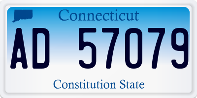 CT license plate AD57079