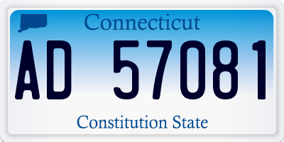 CT license plate AD57081