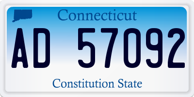 CT license plate AD57092