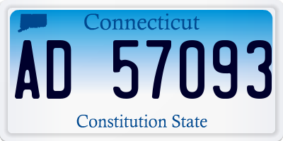 CT license plate AD57093