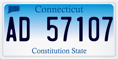 CT license plate AD57107