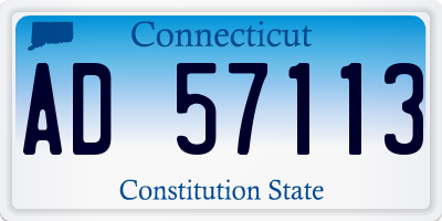 CT license plate AD57113