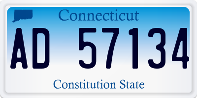 CT license plate AD57134