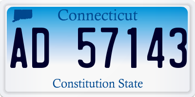 CT license plate AD57143