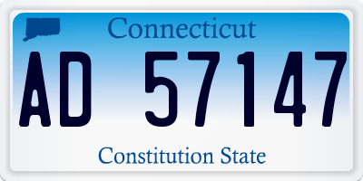 CT license plate AD57147
