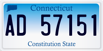 CT license plate AD57151
