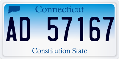 CT license plate AD57167