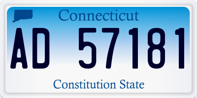 CT license plate AD57181