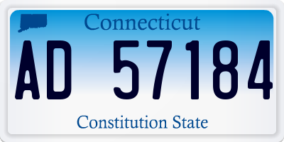 CT license plate AD57184