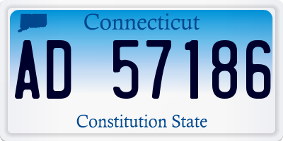 CT license plate AD57186